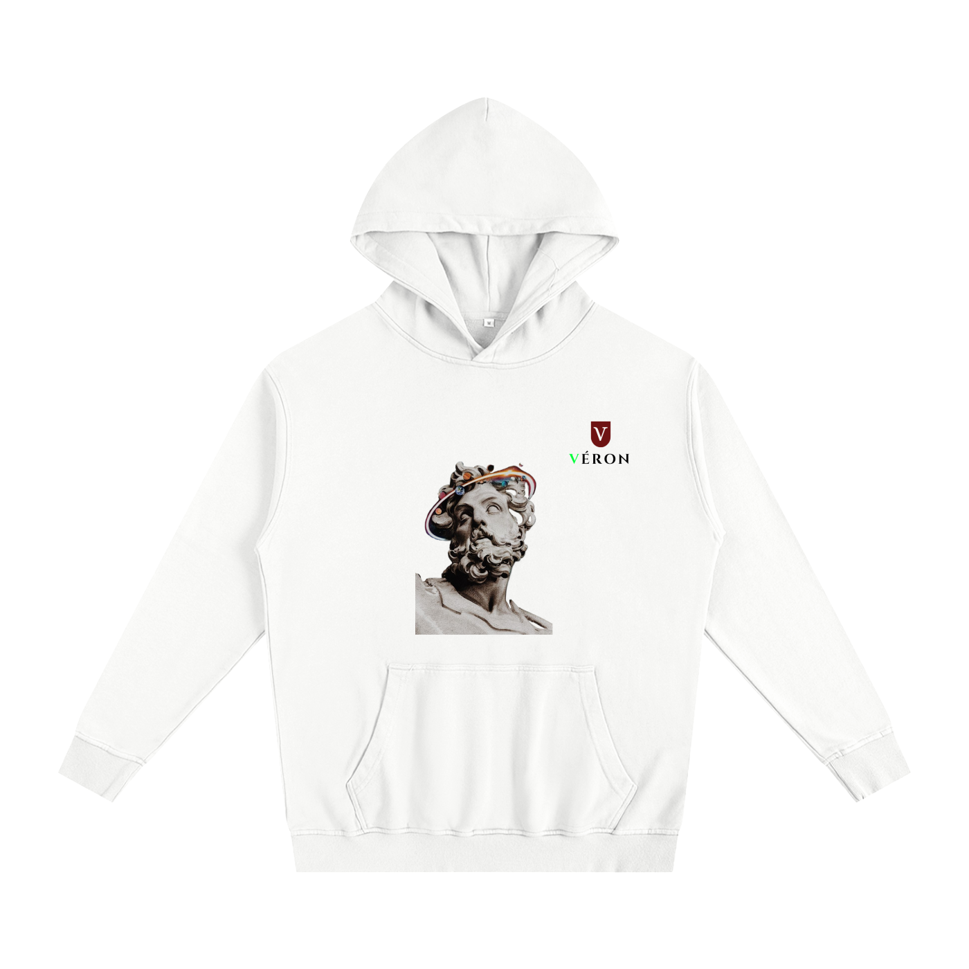 VÉRON La Sculpture Premium Unisex Hoodie front view with luxury print 1.

