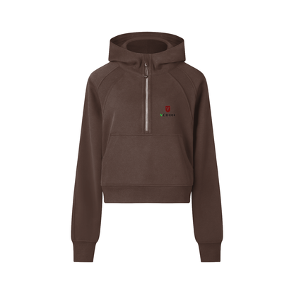 Close-up of zipper and fabric texture on VÉRON Medeline women's hoodie 4. 