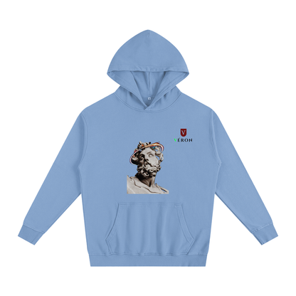 VÉRON premium hoodie displayed flat to show thick fabric texture

