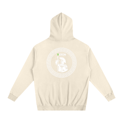 Male model wearing VÉRON oversized unisex hoodie  8