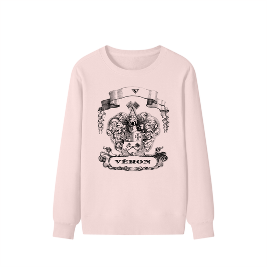 VÉRON Le PADRE premium unisex sweatshirt front view in pink