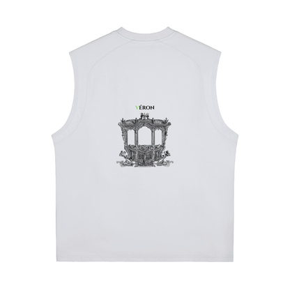 Model wearing VÉRON Élixir Cristal premium unisex tank in urban style 6