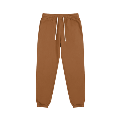 VERON Brown sweatpants with a drawstring on a white background