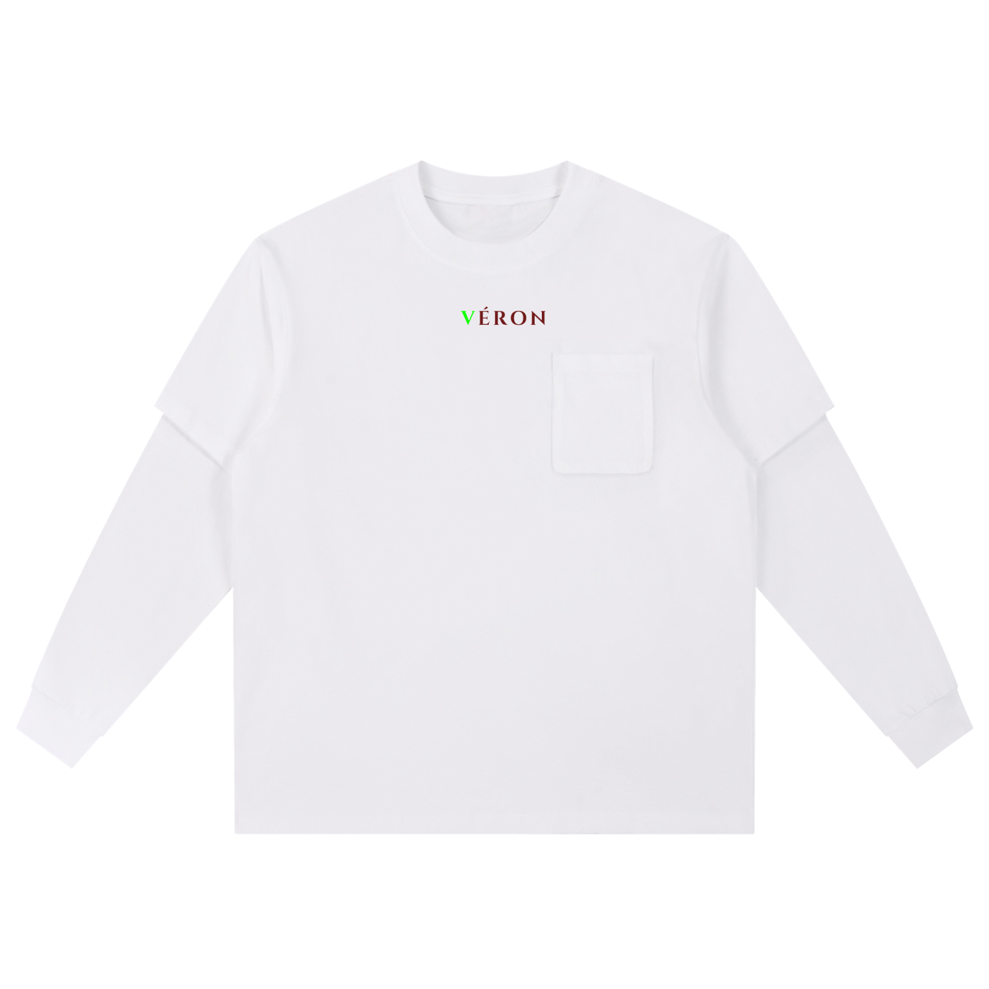 VÉRON Paris long sleeve shirt close-up showing premium fabric. 

