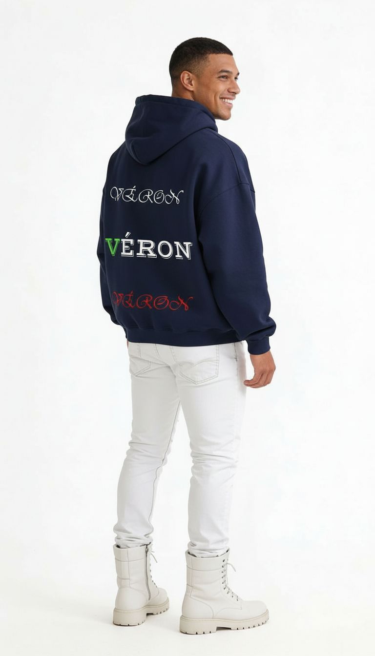 VÉRON luxury oversized unisex hoodie for men and women 2