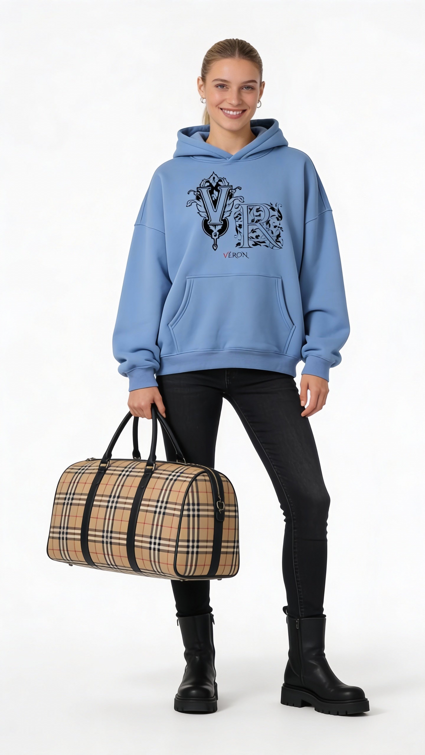 Men and women wearing VÉRON luxury streetwear hoodie 4