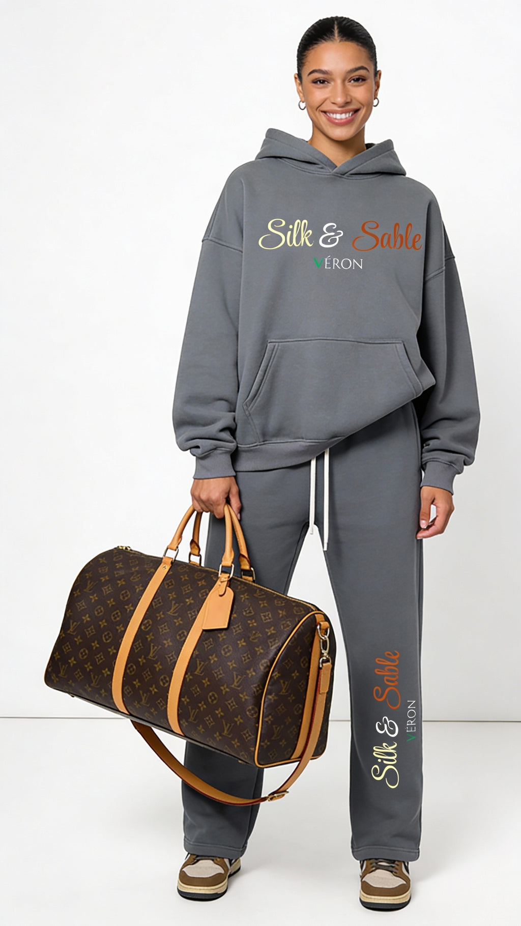 VÉRON Silk & Sable premium unisex hoodie for men and women 3