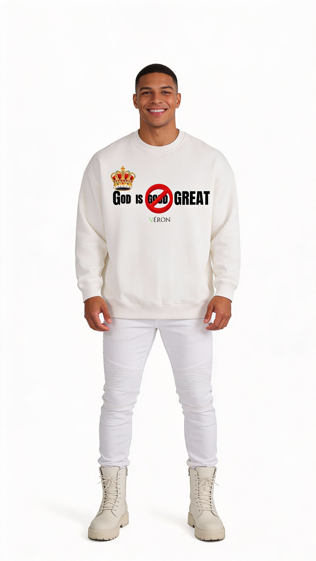 VÉRON GOD IS GREAT premium unisex sweater for men and women 1