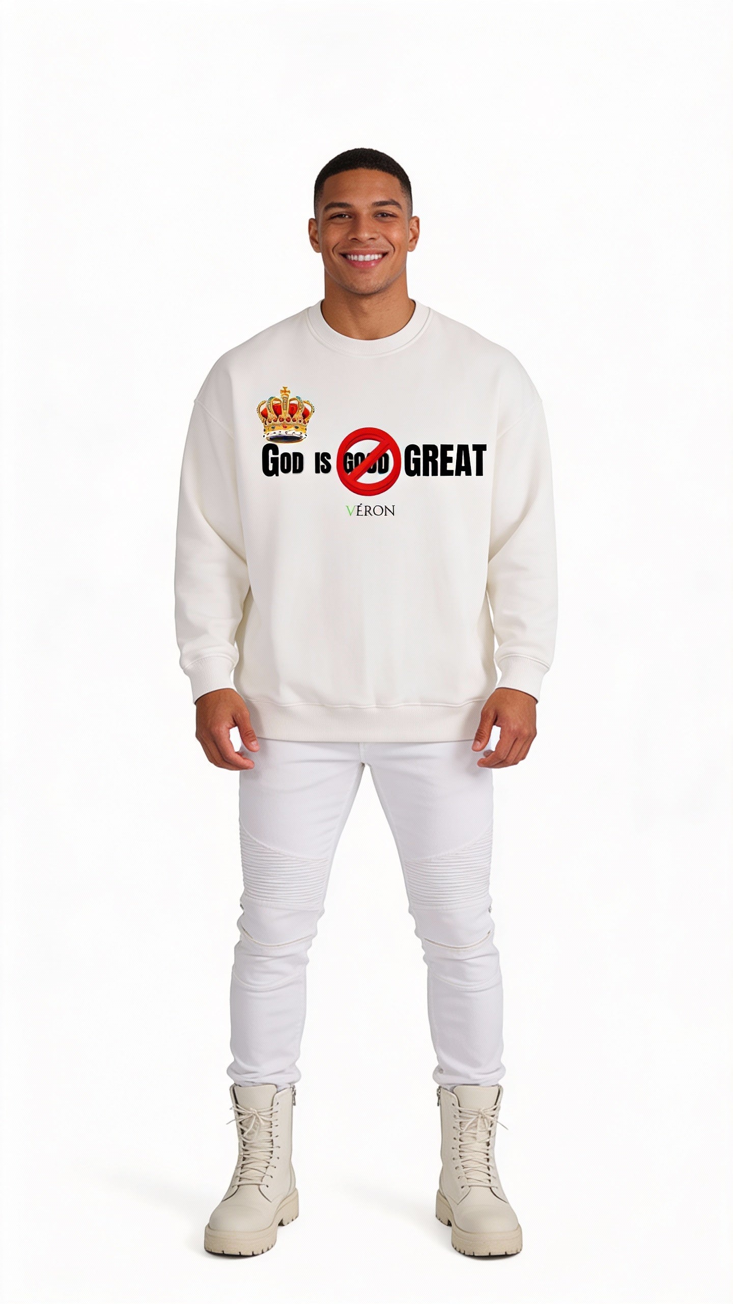 VÉRON GOD IS GREAT premium unisex sweater for men and women 1