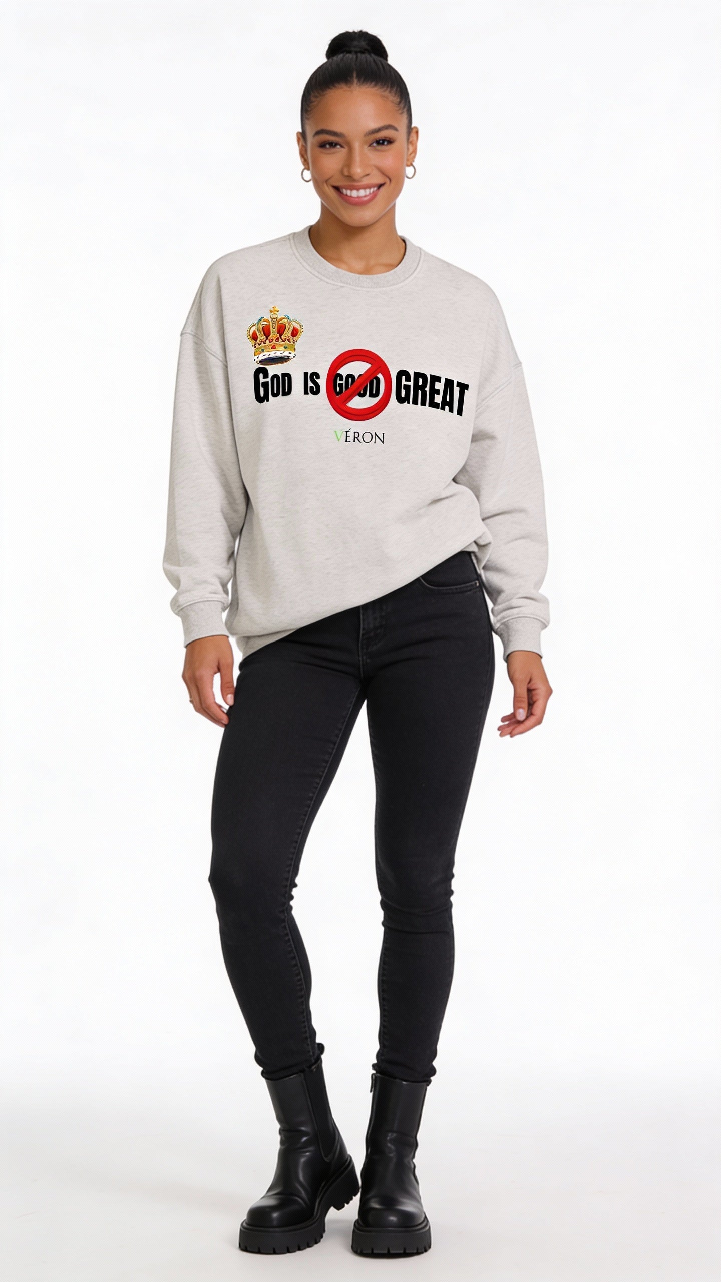 VÉRON GOD IS GREAT premium unisex sweater for men and women 3