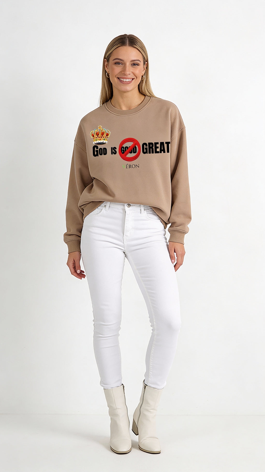 VÉRON GOD IS GREAT premium unisex sweater for men and women 6