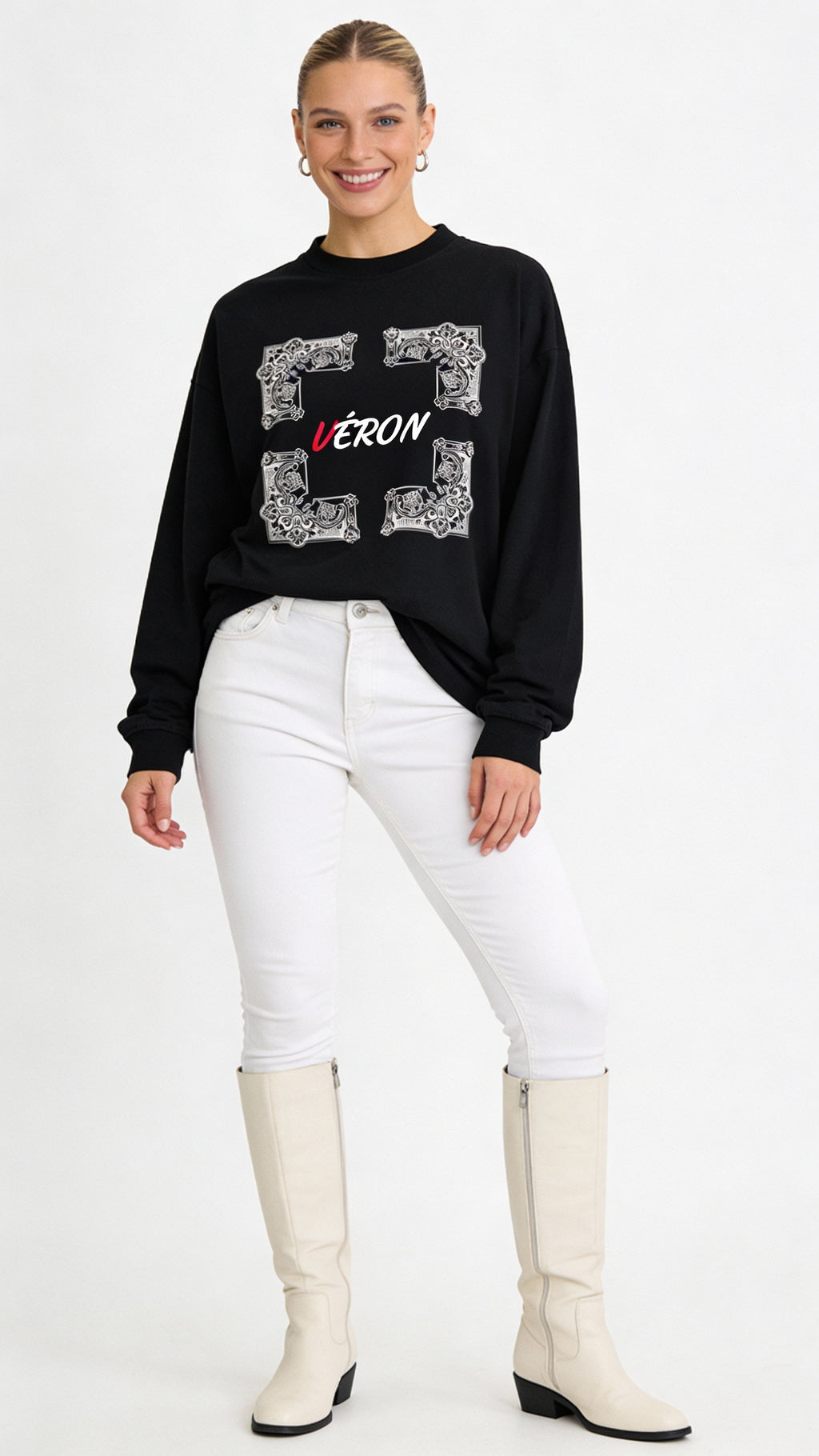 Luxury unisex streetwear long sleeve VÉRON Boulevard Saint-Harbor 1