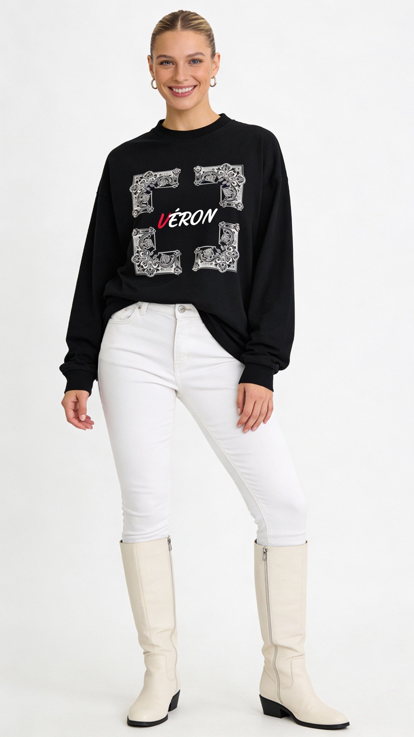 Luxury unisex streetwear long sleeve VÉRON Boulevard Saint-Harbor 1