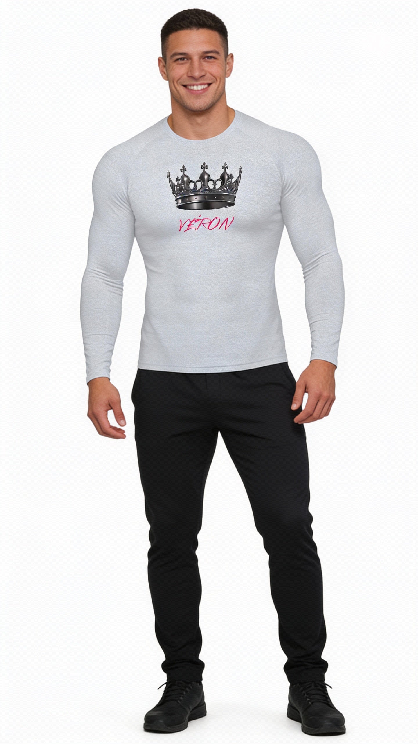 VÉRON performance men’s long sleeve shirt athletic fit 1