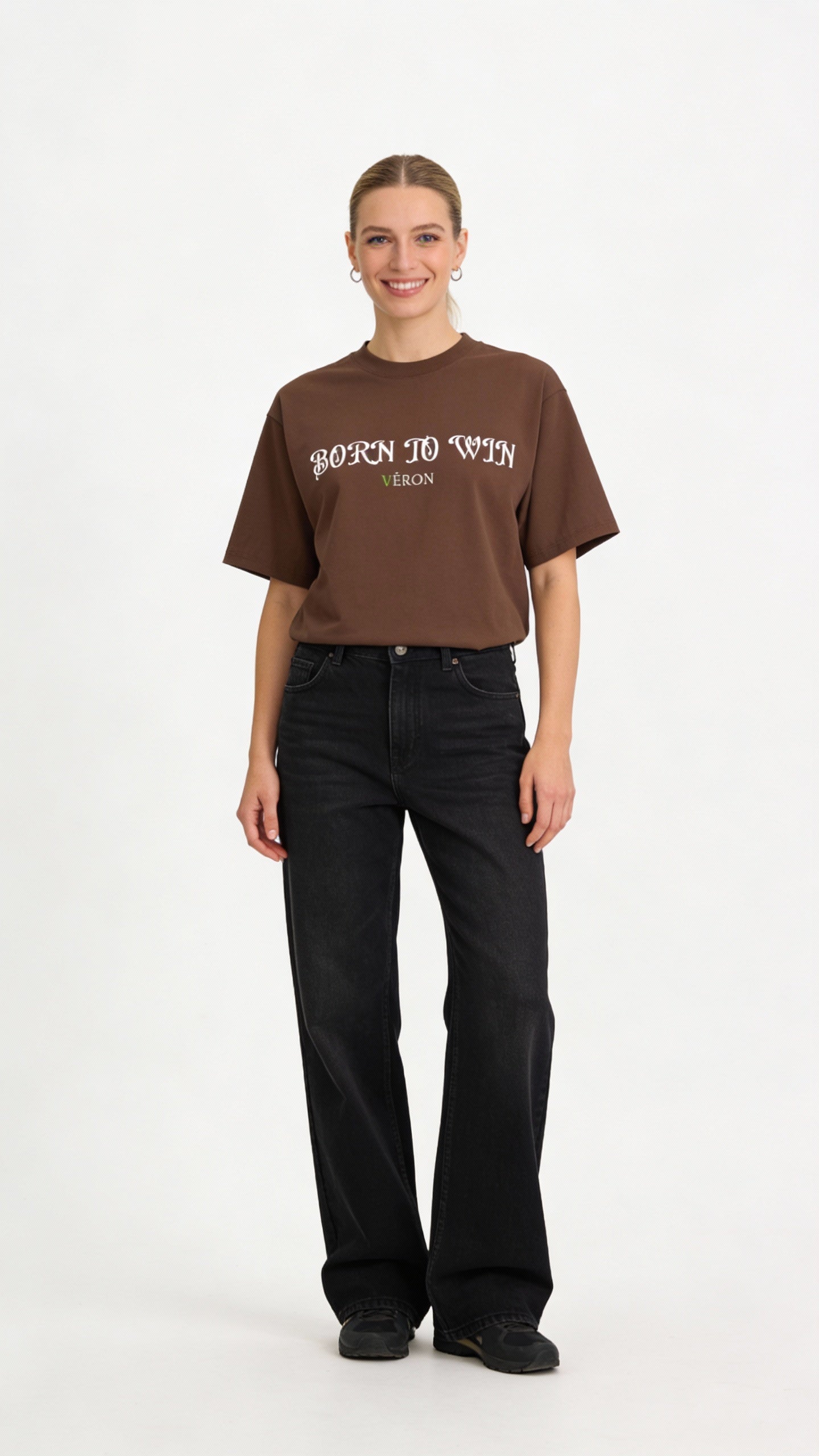 VÉRON motivational Born To Win t shirt high quality fabric 2