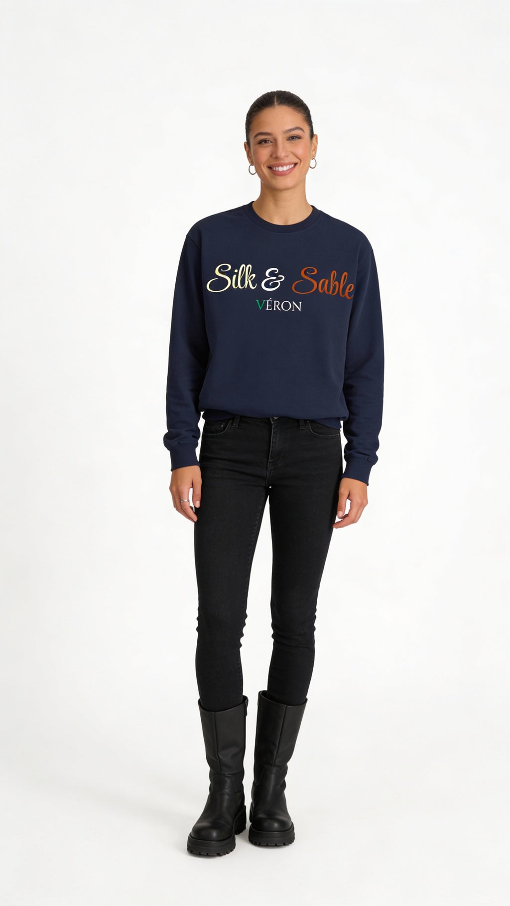 VÉRON Silk & Sable premium unisex sweatshirt for men and women 4