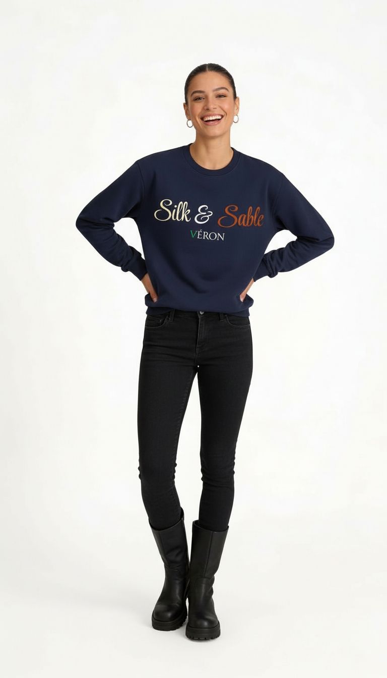 VÉRON Silk & Sable premium unisex sweatshirt for men and women 3