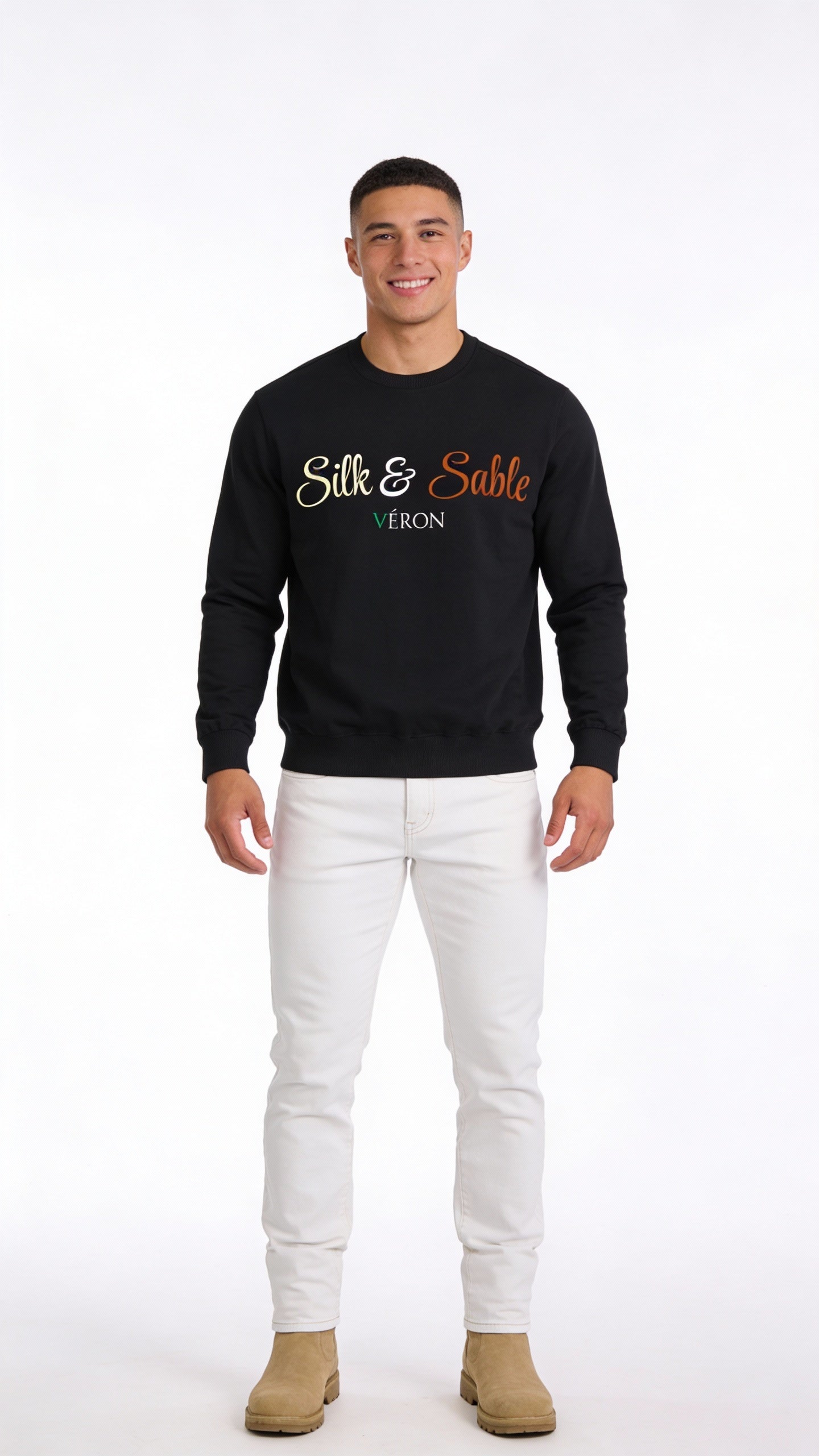 VÉRON Silk & Sable premium unisex sweatshirt for men and women 2