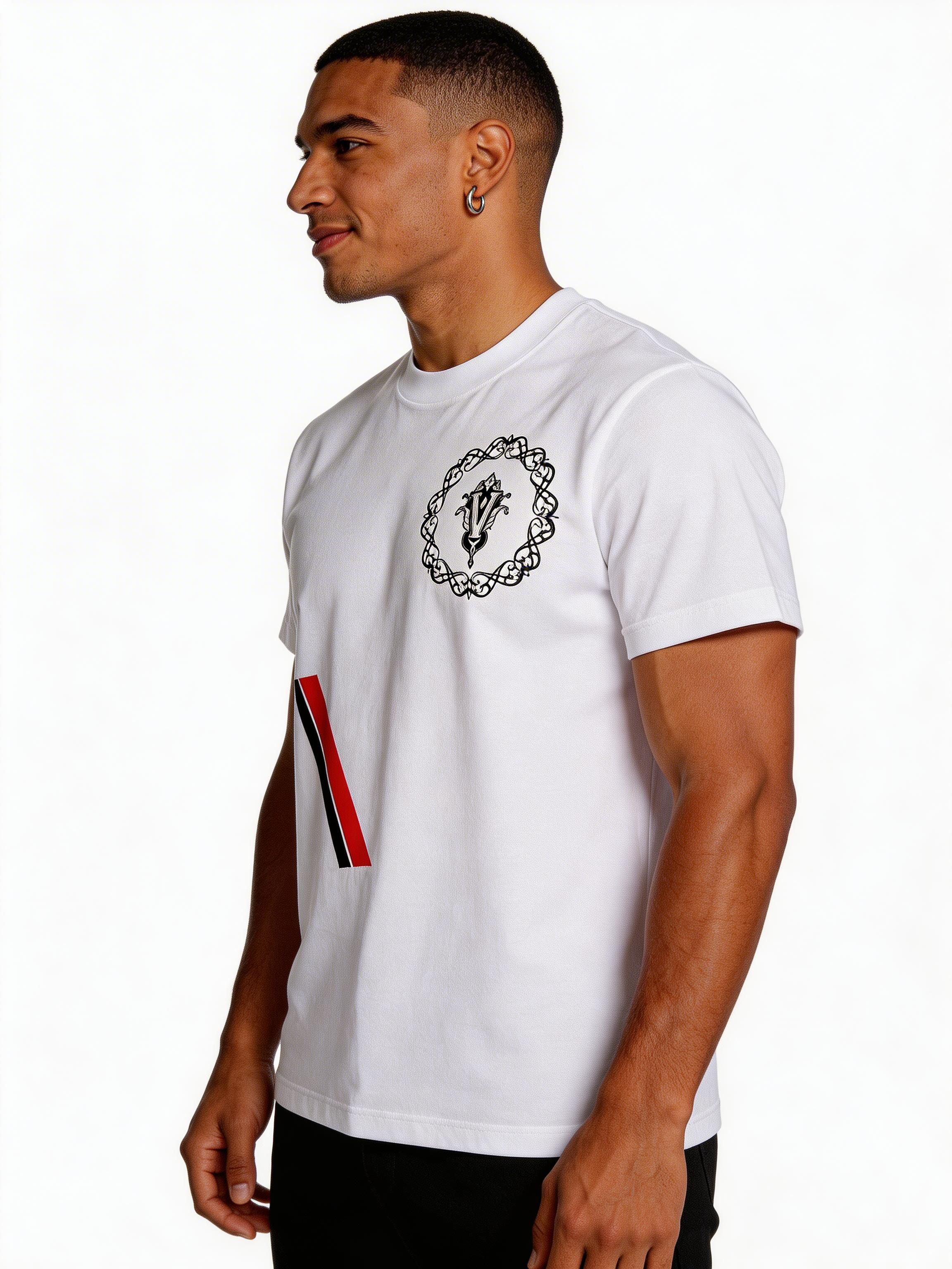 VÉRON Mayfair unisex t-shirt front view on model 5