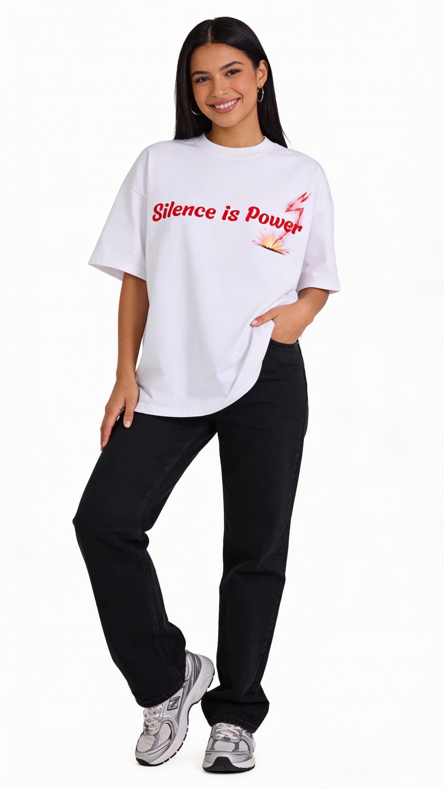 VÉRON Silence is Power Premium Oversized Unisex T-Shirt