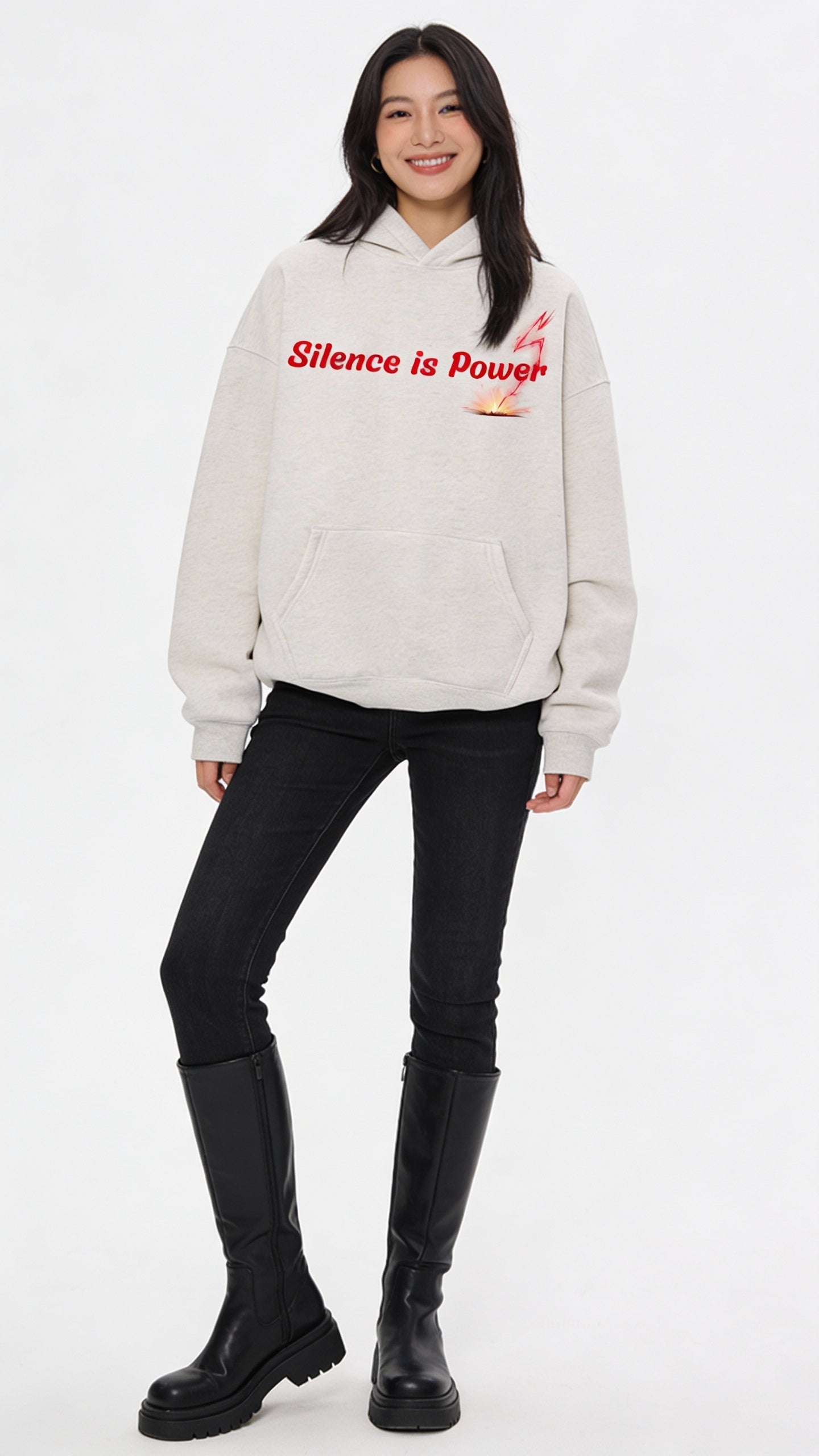 VÉRON Silence Is Power Oversized Hoodie
