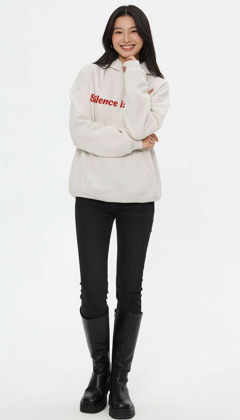 VÉRON Silence Is Power Oversized Hoodie