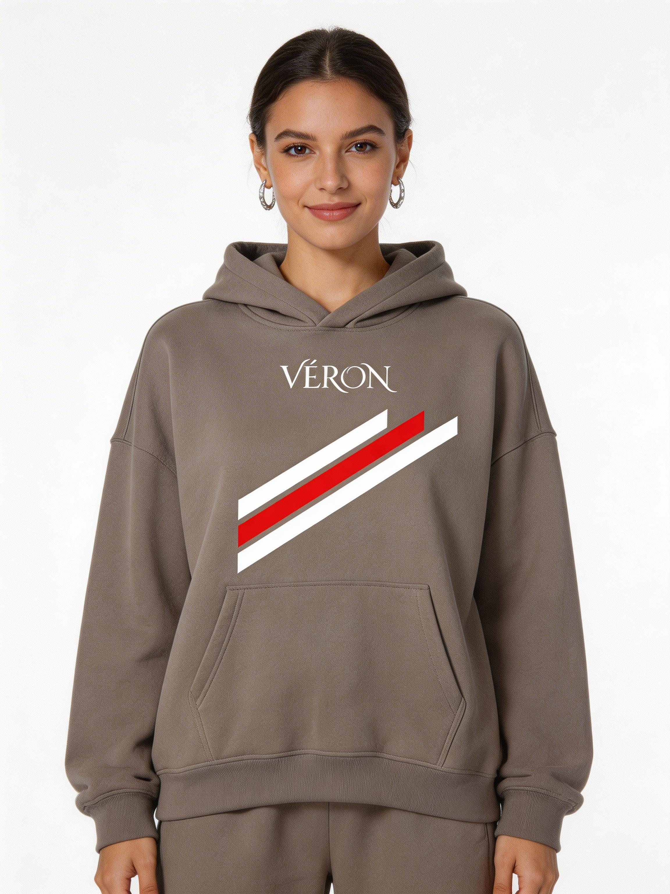 VÉRON Stripes unisex hoodie oversized luxury streetwear for men and women 5