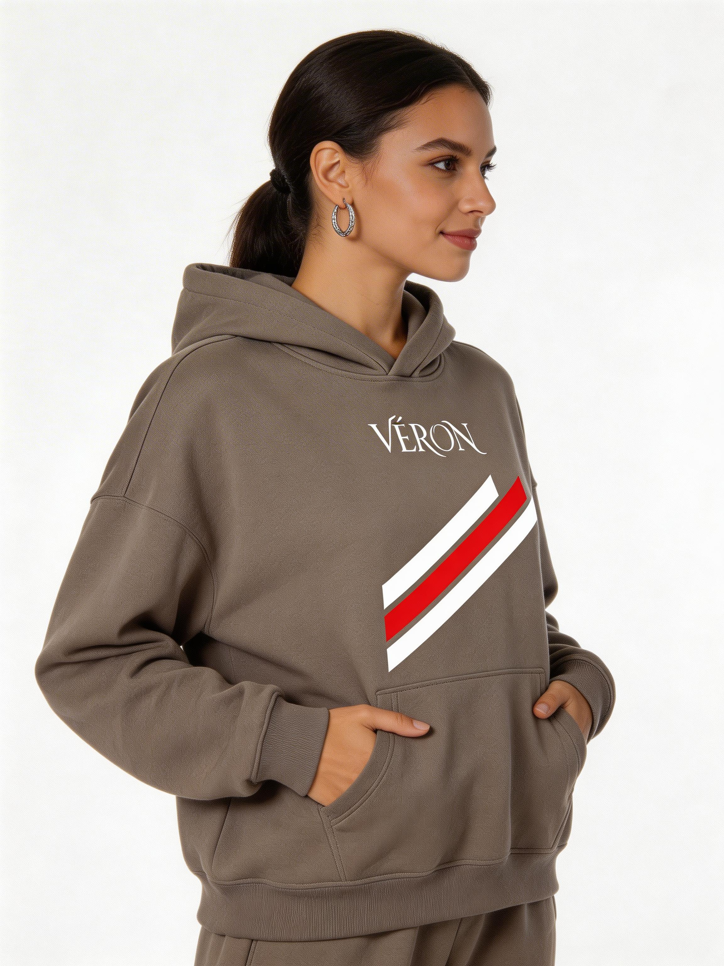 VÉRON Stripes unisex hoodie oversized luxury streetwear for men and women 7