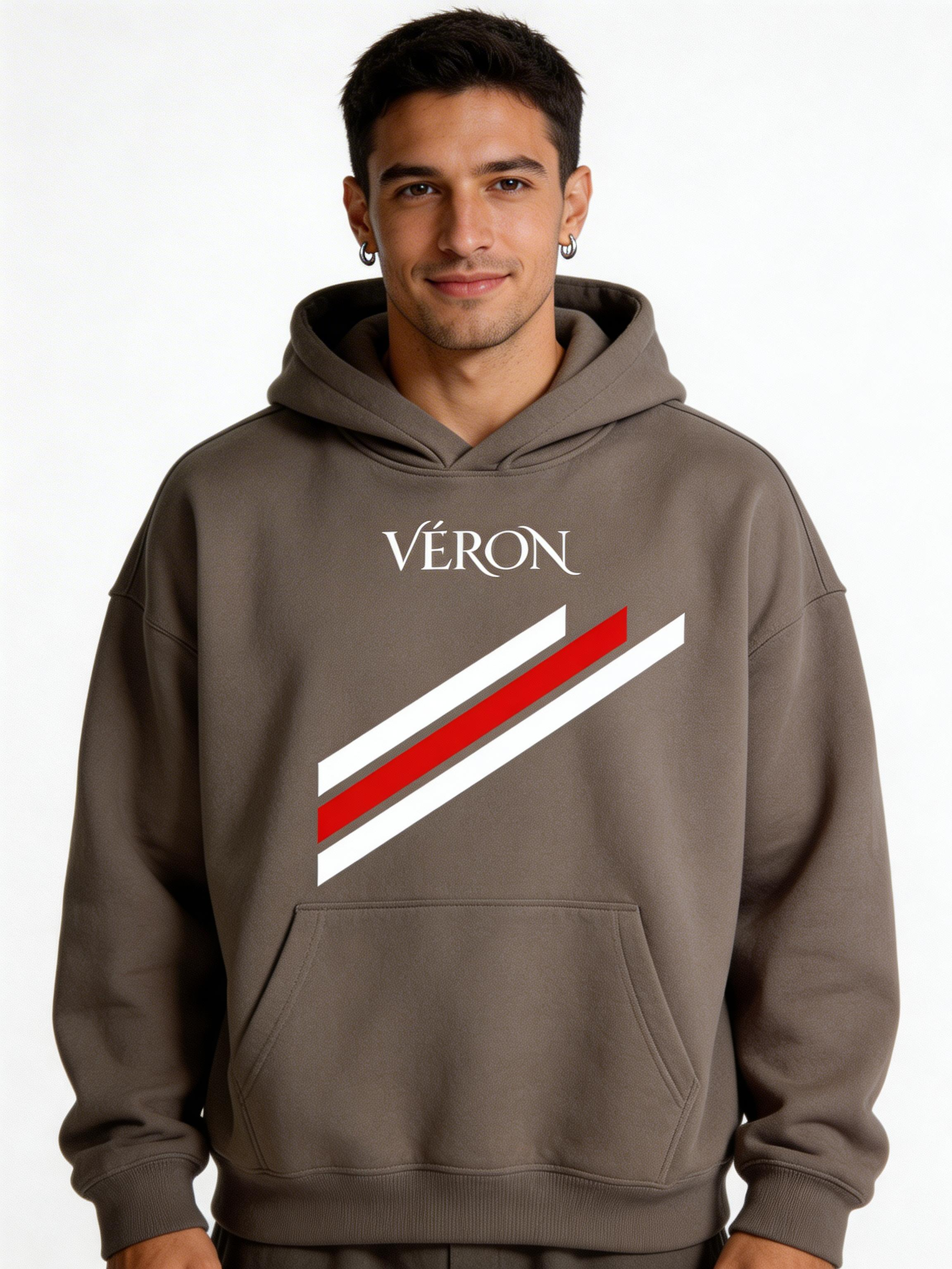 VÉRON Stripes unisex hoodie oversized luxury streetwear for men and women 6