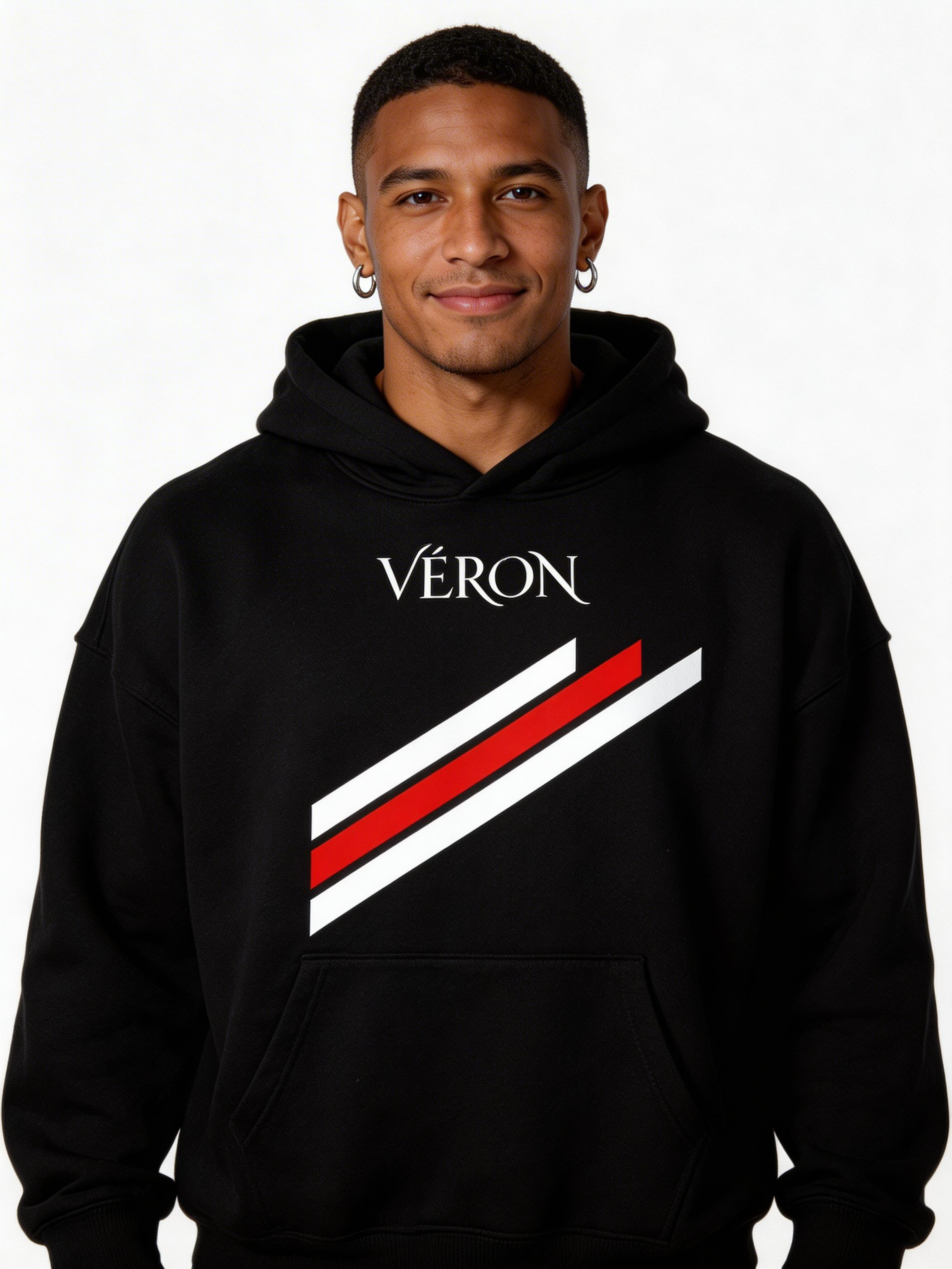 VÉRON Stripes unisex hoodie oversized luxury streetwear for men and women 2