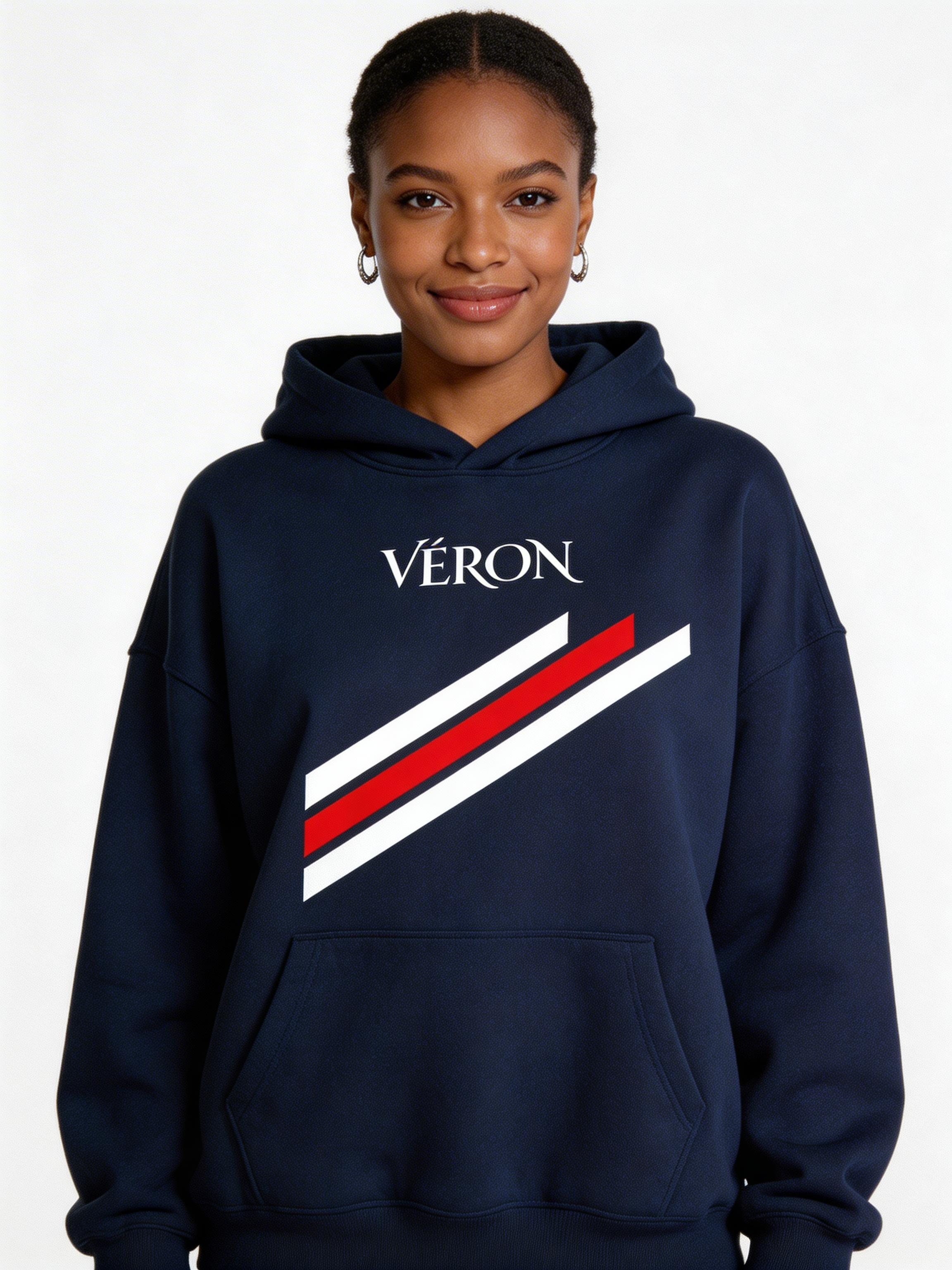 VÉRON Stripes unisex hoodie oversized luxury streetwear for men and women 1