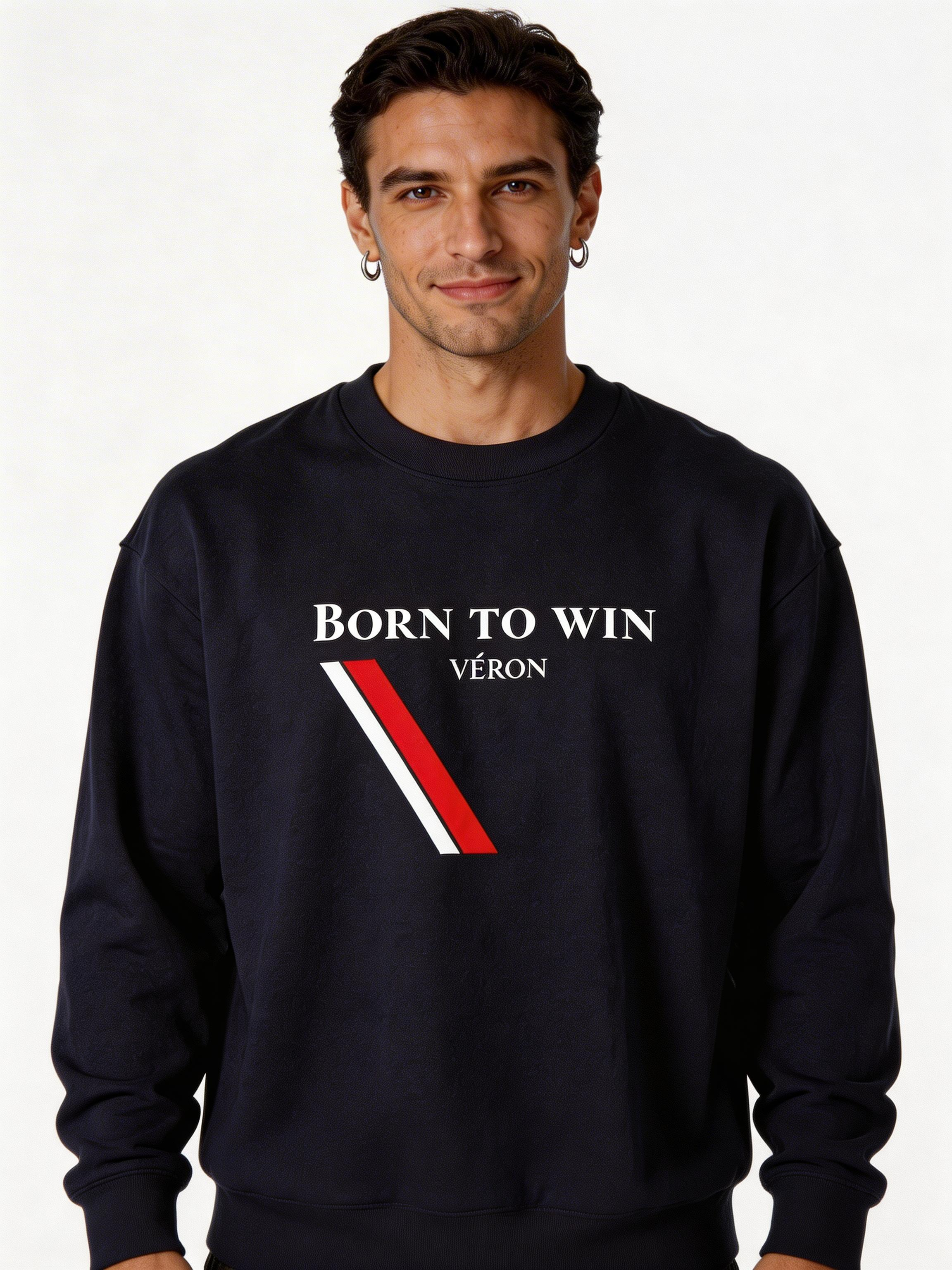 VÉRON Born To Win premium unisex crewneck for men and women 1 
