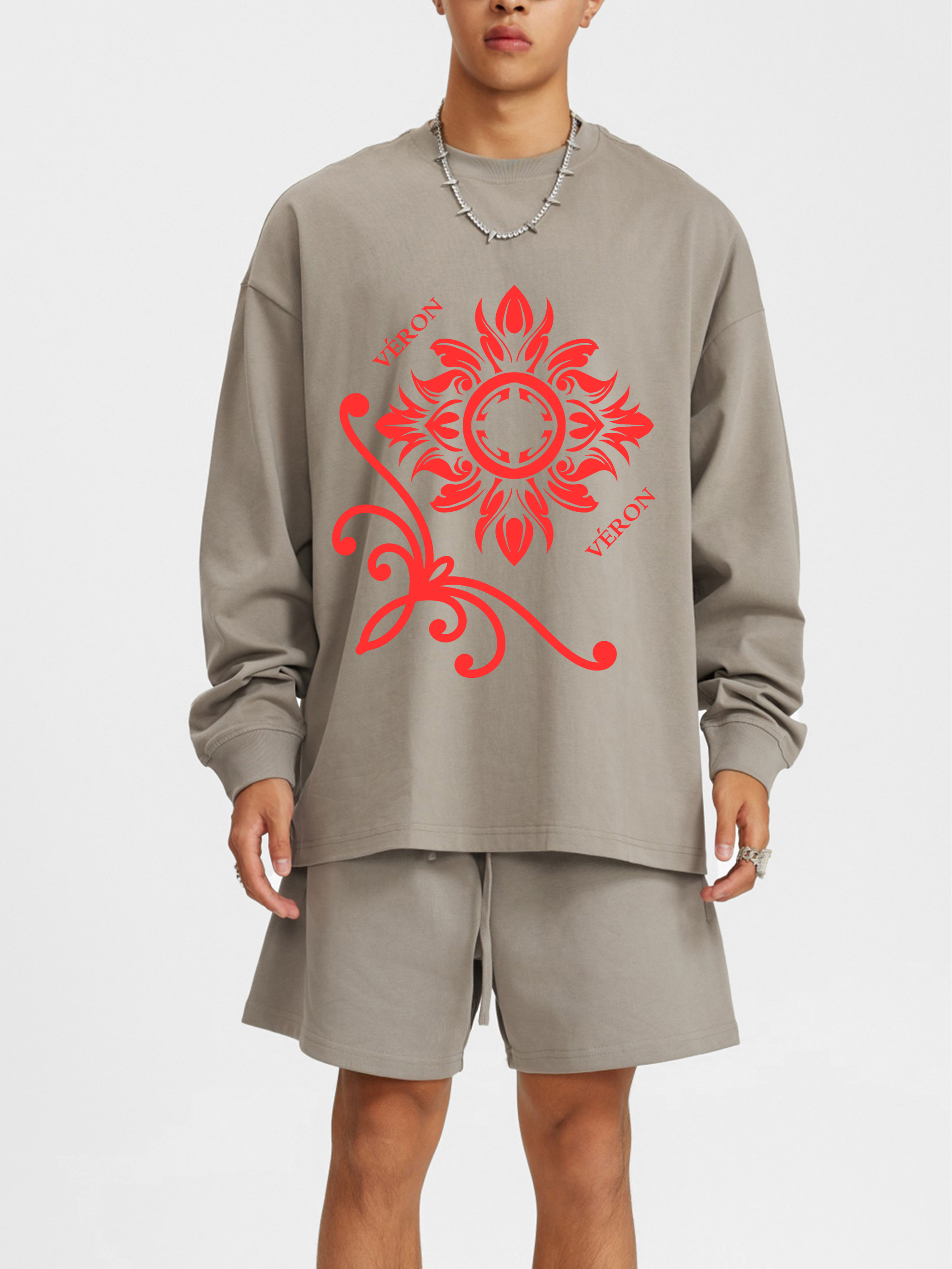 VÉRON Rouge Magnum premium oversized long sleeve shirt 4