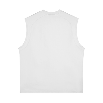 White sleeveless Tank Top a white background