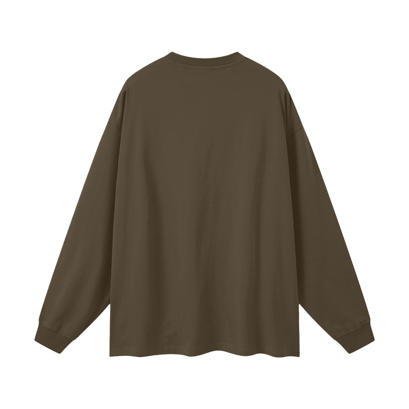 Brown long-sleeve shirt on a white background