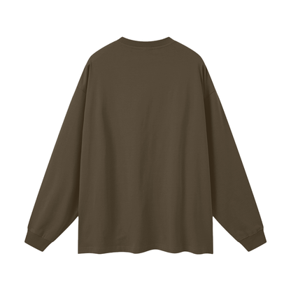 Brown long-sleeve shirt on a white background