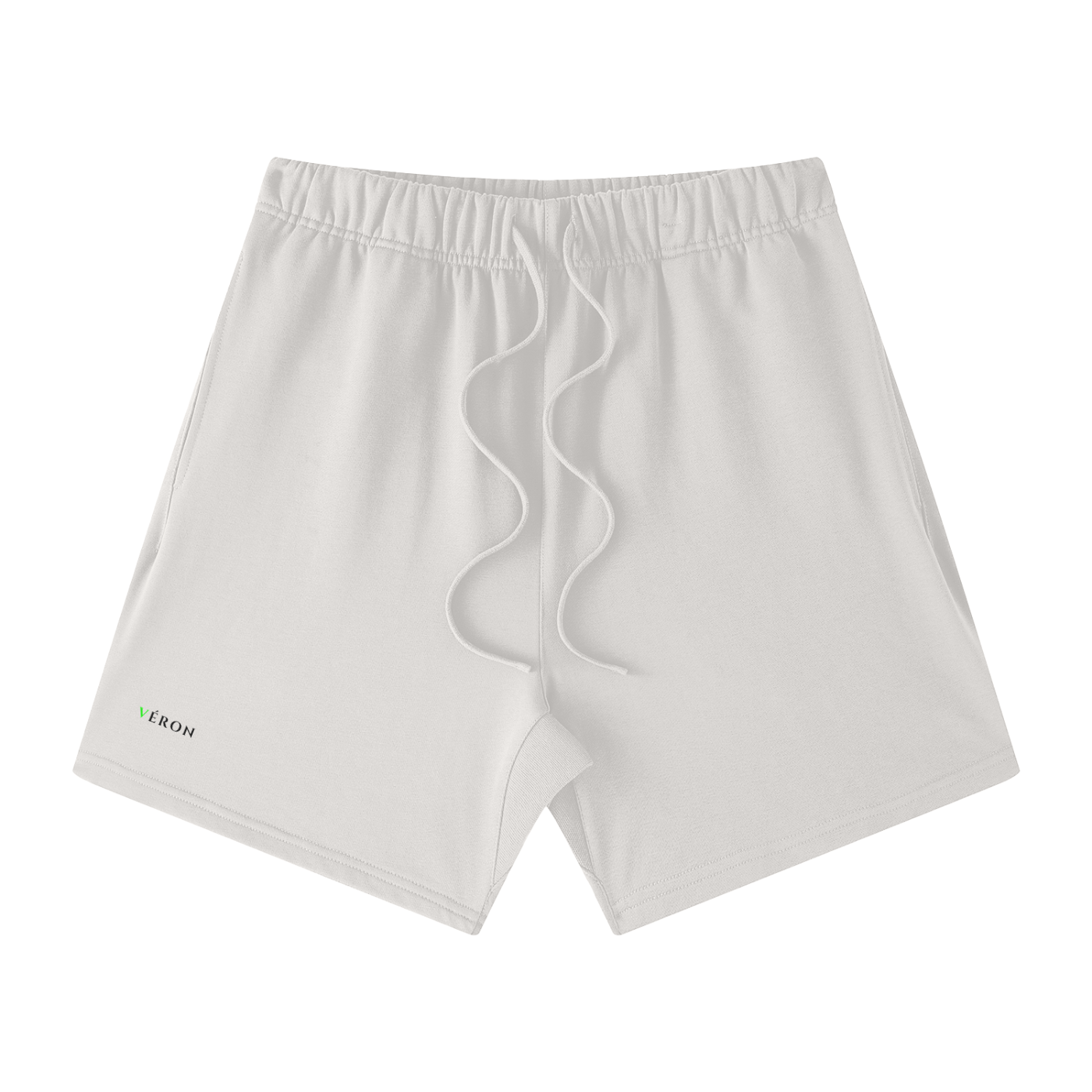 VERON White shorts with a brand logo on a white background