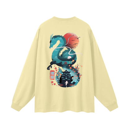 Model wearing VÉRON oversized long sleeve shirt streetwear fit 8