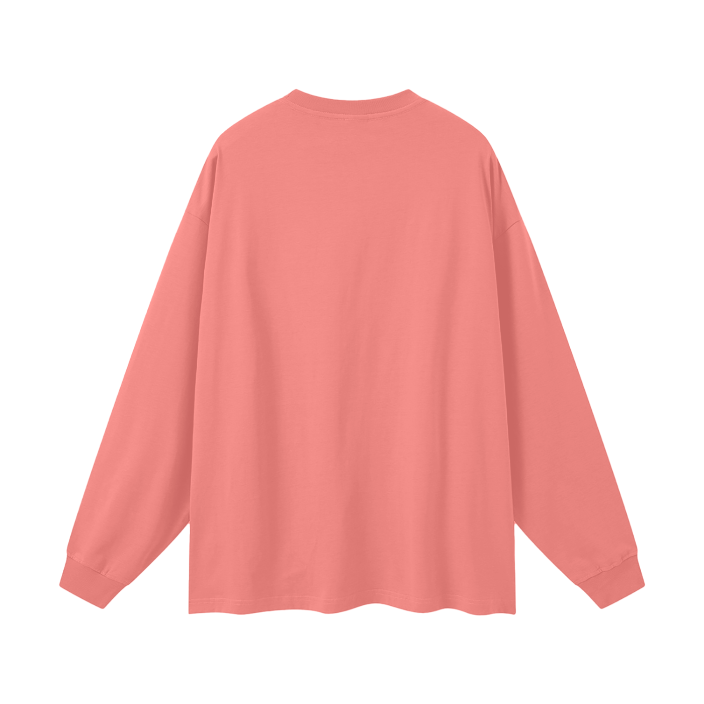 Coral long-sleeve shirt on a white background
