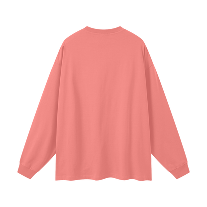 Coral long-sleeve shirt on a white background