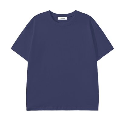 Navy blue t-shirt on a white background