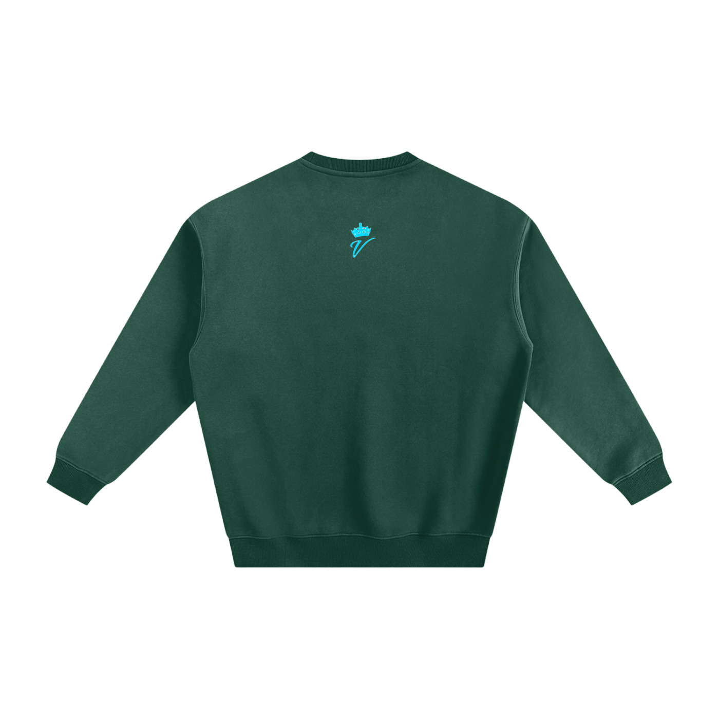 VÉRON Berkeley sweater highlighting fabric thickness and quality green back. 

