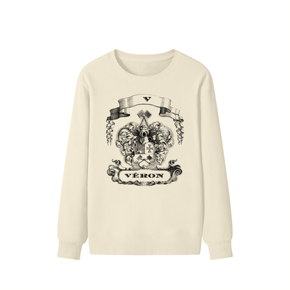VÉRON Le PADRE premium unisex sweatshirt front view in beige