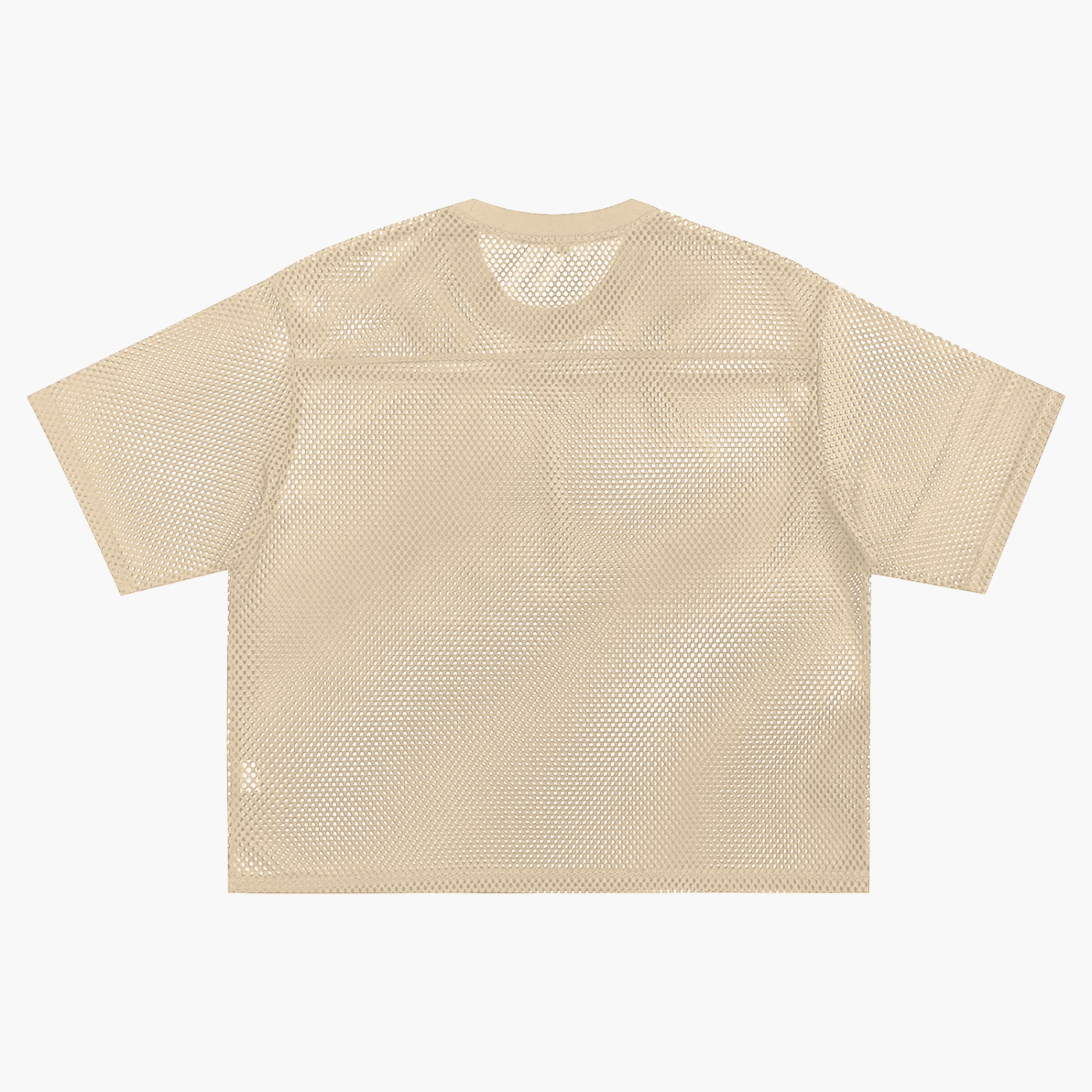 Beige textured t-shirt on a white background