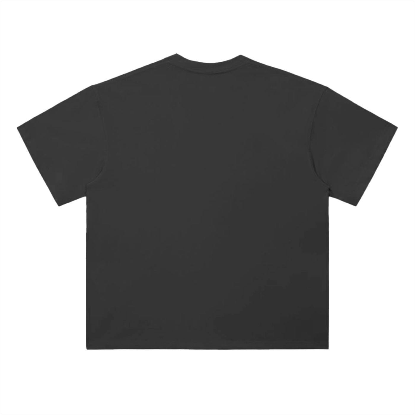 Black t-shirt on a white background
