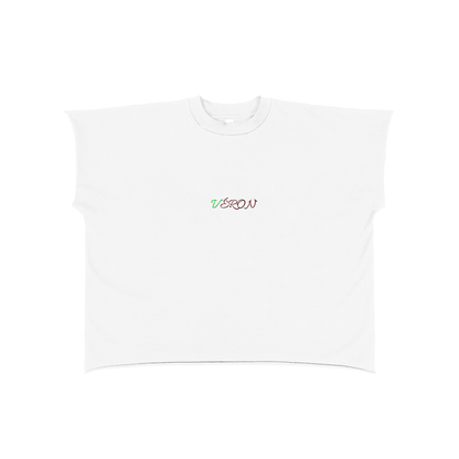 VÉRON ICI C’EST PARIS Premium Unisex Tank Top front view white color.

