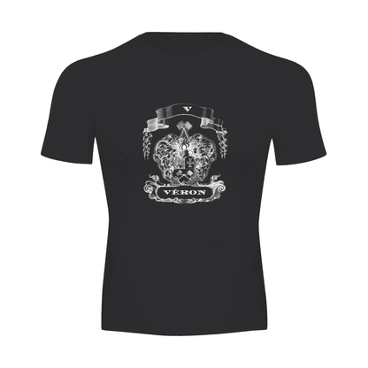 VÉRON Le PADRE Performance Short Sleeve T-Shirt front view in black