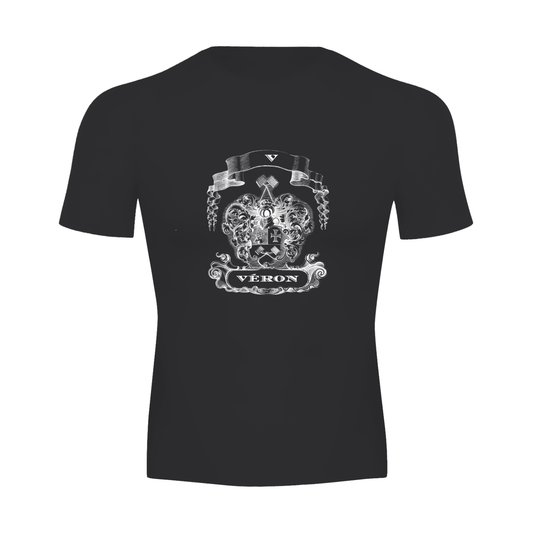 VÉRON Le PADRE Performance Short Sleeve T-Shirt front view in black