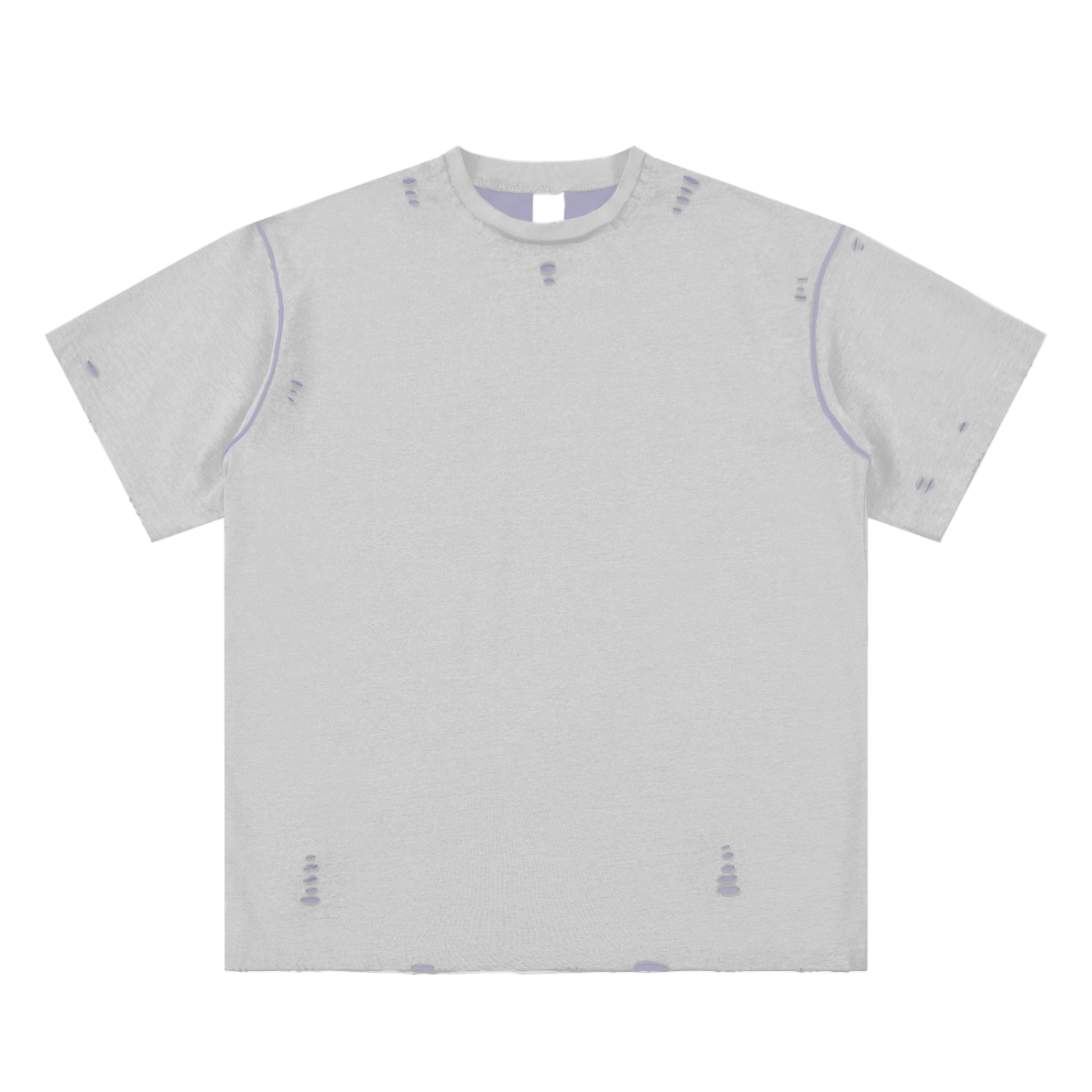 Gray t-shirt with small patterns on a white background
