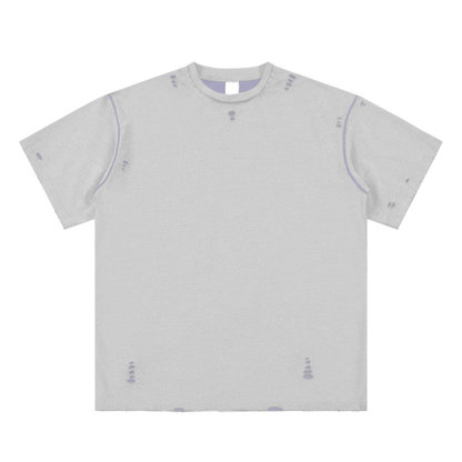 Gray t-shirt with small patterns on a white background